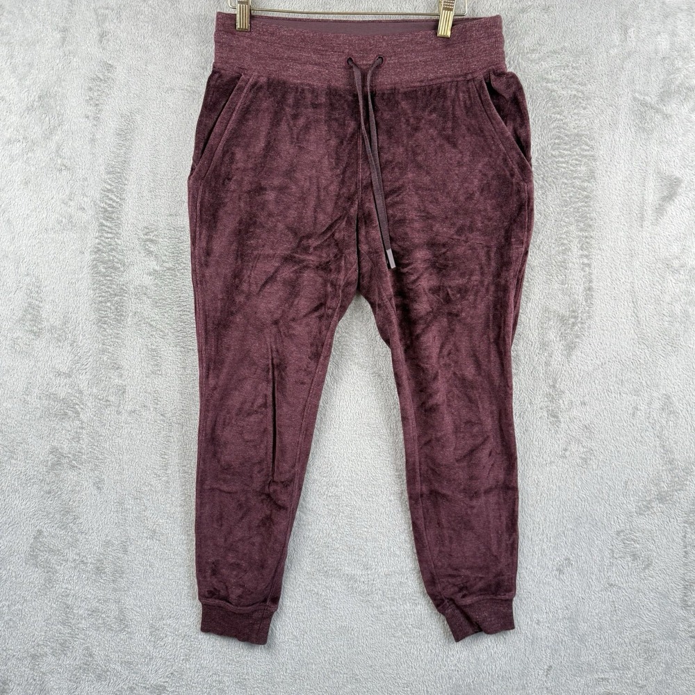 Lululemon Warm Down Joggers Womens 6 Arctic Plum Velour High Rise Pants Purple